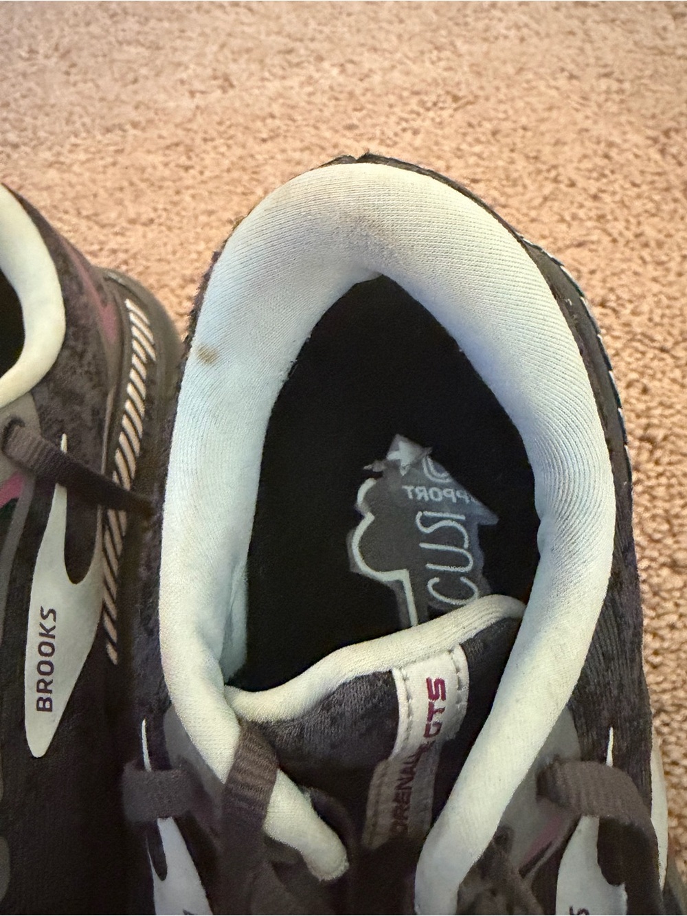 Brooks Women's Black and Gray Running Sneakers with Pink Accents - Picture 2 of 6
